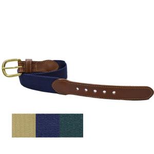 【3 COLORS】LEATHER MAN(レザーマン) PIN BUCKLE SURCINGLE RIBBON BELT(コットン＆レザー ピンバックル リボンベルト) SOLID COLOR｜septis