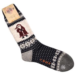 CHUP(チュプ) WOOL SOCKS(ウールソックス) 【HO HO HO!】 NAVY｜septis