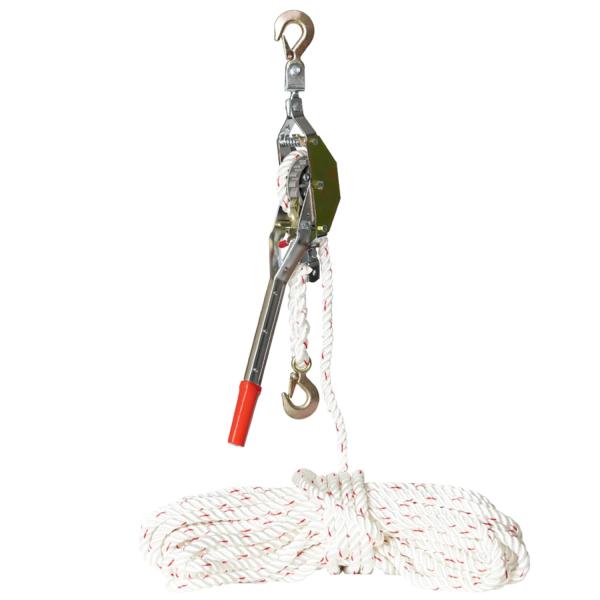 HELIX ロープウィンチ 750kg ローププーラーウィンチ 手動 フック付き ハンドウインチ 0...