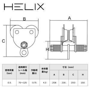 HELIX 手動用プレントロリー 0.5トン ...の詳細画像4