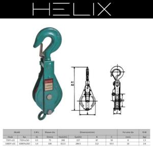 HELIX 強力型滑車 一車スナッチ 1ton...の詳細画像2