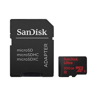 MicroSDXCカード SanDisk Ultra 200GB Premium Edition 90MB/s Class10 UHS-1 SDXC変換アダプタ付 ケース付き パッケージ無し｜serekuto-takagise