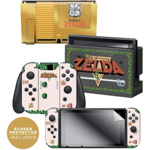 任天堂ライセンス商品 コントローラーギア Nintendo Switch スイッチ スキンシール＆スクリーンプロテクターセット ゼルダゴールドカートリッジ