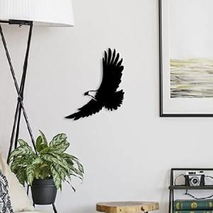 LaModaHome Metal Wall Art American Eagle Black Wal...