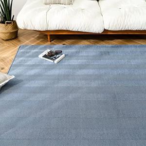 VK Living ラグ カーペット 夏用ラグマット 1.5畳 135×185cm 洗える 滑り止め付 防ダニ 抗菌 防臭 北欧 ヘリンボン柄