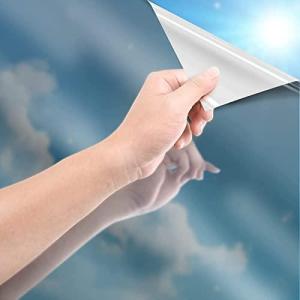 CINECE 窓用フィルム 断熱シートマジックミラーフィルム 目隠しシート UVカット 遮光シート ガラス飛散防止 貼ってはがせる (シルバー