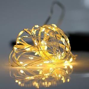 イルミネーション LED ライト ワイヤーライト 電飾 電池 式 クリスマス ツリー 飾り MANATSULIFE(2M(20LED)， ウォームホワ｜sereno2