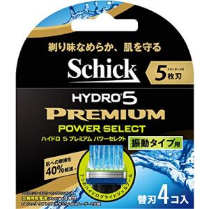 シック Schick 5枚刃 ハイドロ5 プレミアム パワーセレクト 替刃 4コ入 アルカリAAA単4乾電池1本付 男性カミソリ