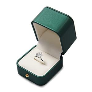 Oirlv 指輪ケース リングケース レザー 1個用 持ち運び ミニ プロポーズ 結婚記念日 婚約指輪などに適当 ギフトケース H06801 (グリー｜sereno2
