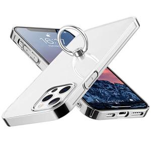 S Segoi iPhone 12 Pro Max ケース リング付き スタンド機能 メッキ加工 透明 PC 落下防止 耐衝撃 おしゃれ 薄型 軽量｜sereno2