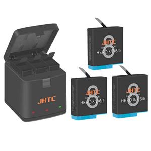 JHTC 最新型 GoPro HERO 8 バッテリー 3*1500ｍAh 交換バッテリー セット+用収納ボックス式 3ポートUSB充電器同時充電 ゴ｜sereno2