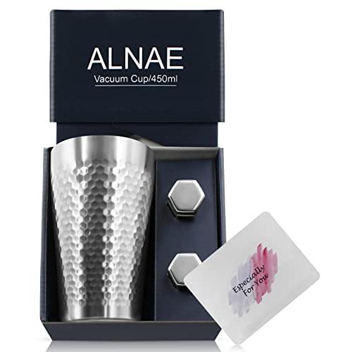 ALNAE 真空断熱 ステンレスタンブラー フローズンキューブ 2個セット 450ml ビアカップ ...