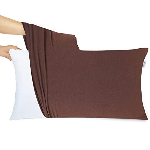 枕カバー 43 90 グレー 綿 Tシャツ素材 よく伸びる 封筒式 無地 伸縮 柔らかい さらさら肌...