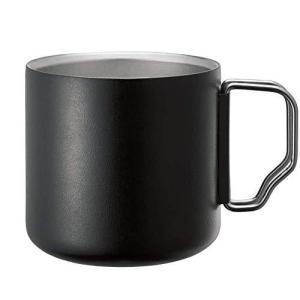 Zalatto マグカップ タンブラー 真空断熱 ステンレス サーモ アウトドア ハンドル付き 保冷 保温 二重構造 330ml ブラック (メンズ