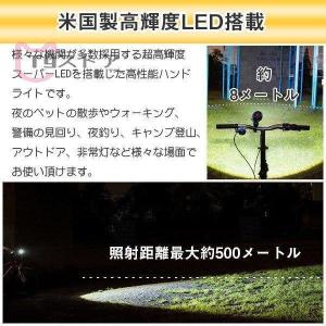 LED懐中電灯 ハンディライト ledライト 強力 3000ルーメン 小型軽量 電池式 フラッシュライト 高輝度 防水 ズーム付 5段階切替 停電対策｜seristore