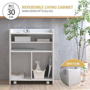 カウンター下収納 奥行30 キッチン収納 おしゃれ キャスター ワゴン 幅60 可動棚 キッチンカウンター DEUTY/DT75-60C WH