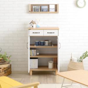 食器棚 北欧 幅60cm 白 キャビネット キッチン収納 キッチンカウンター コンパクト Bily 返品交換不可 リビング おしゃれ かわいい 電話台 棚 シンプル By90 60t