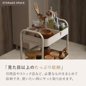 キッチンワゴン 3段 キャスター付き ストッパ...の詳細画像5