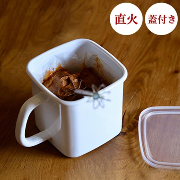 保存容器 野田琺瑯 持ち手付ストッカー 角型L 密閉 おしゃれ 四角 琺瑯 琺瑯容器 琺瑯鍋 日本製...