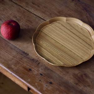 トレー 輪花盆 木製 おしゃれ お盆 小物 ト...の詳細画像2