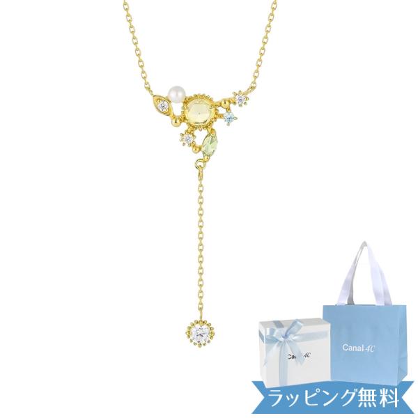 リボン済＆紙袋 カナル4℃ ヨンドシー シルバー Y字 ネックレス 正規品