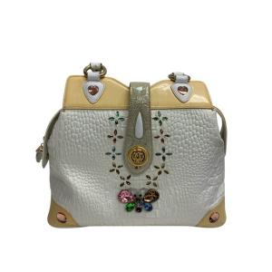 MICHELANGELO/ミケランジェロ/ハンドバッグ/ホワイト系/ビジュー/レディース/レザー/F...