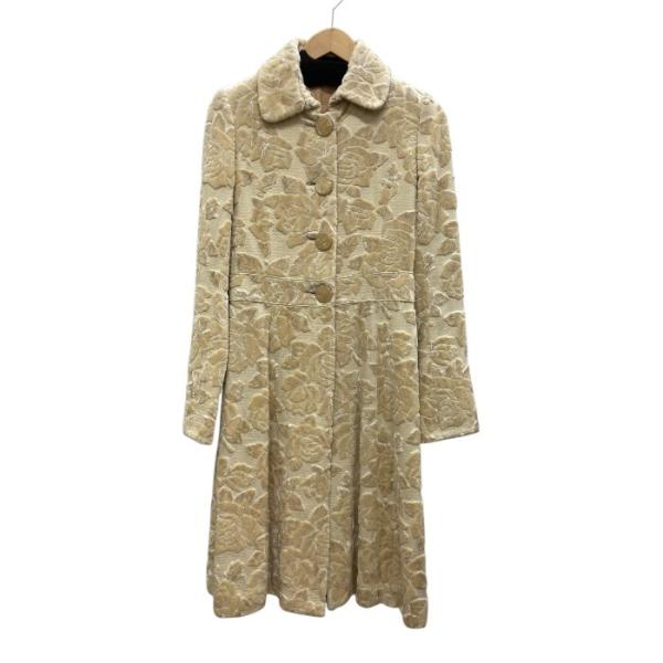 LOIS CRAYON ロイスクレヨン/ローズパターン/ロングコート/サイズM/ベージュ系/アイボリ...