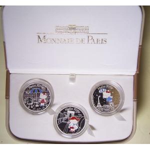 2005年フランス、ハローキティ1ユーロ銀貨3種セット、完全未使用｜setagaya-coin-pro