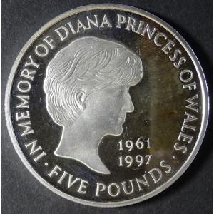 1999年イギリス、ダイアナ妃5ポンド銀貨、プルーフ未使用｜setagaya-coin-pro