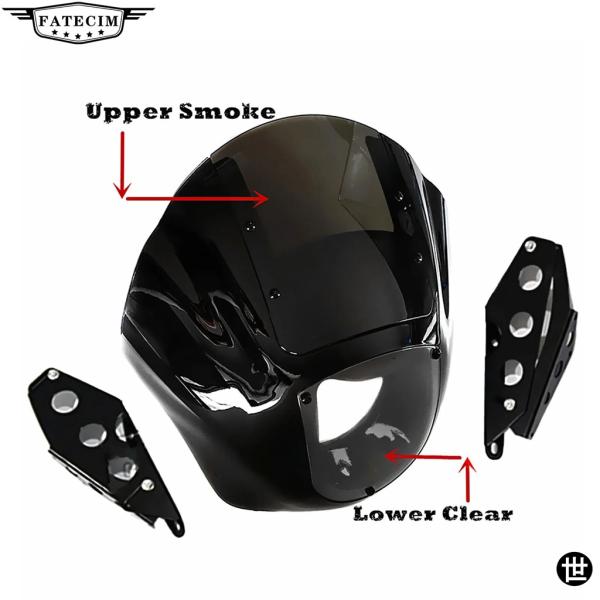 ハーレー 86-94 FXR 95-05 ダイナ モデル用ブラック ABS クォーターフェアリングク...