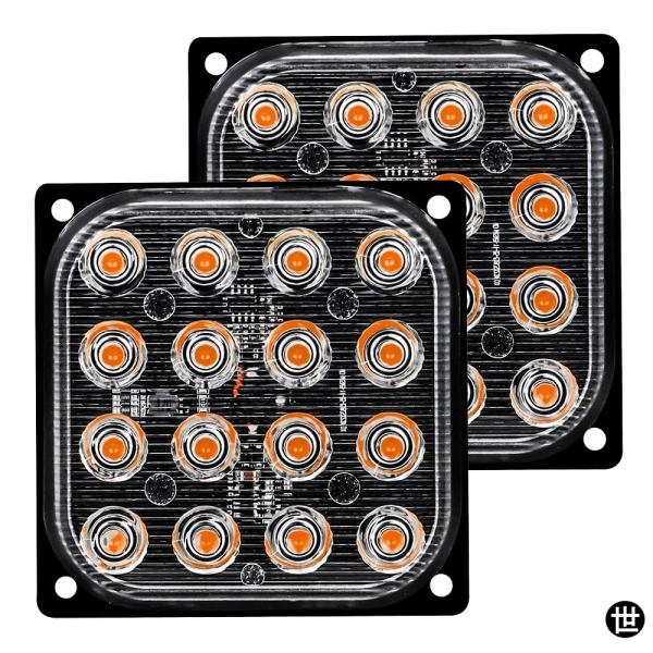 2X LEDストロボハザード灯 ストロボグリルフラッシュトラックランプ アンバー交通灯 12V 24...
