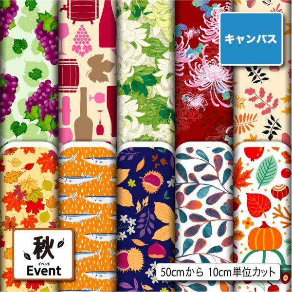 生地 布 ポリエステル キャンバス生地 帆布 秋柄 強度が高い 登園通学バッグ トートバッグ 給食ナ...