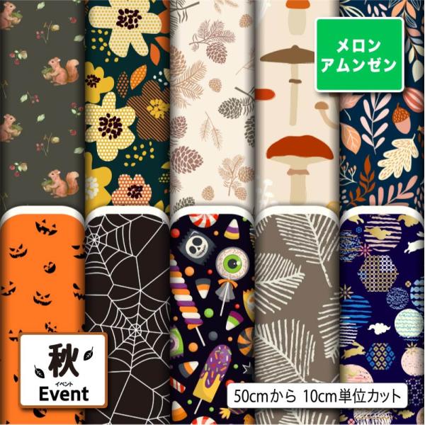 生地 布 メロンアムンゼン生地 ハロウィン柄 秋柄 シワになりにくい ちりめんにはない頑丈さ 風呂敷...