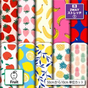 ニット生地 布 2wayストレッチ フルーツ柄 UVカット 犬服 レオタード 商用利用可能 手芸 (fruit_4) 爆買