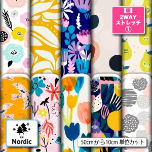 ニット生地 布 UVカット 保温 暖2wayストレッチ1 北欧風 花柄 幾何柄 かわいい 女の子向け 商用利用可能 手芸 (hokuou_5) 爆買