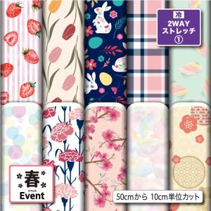 ニット生地 布 2wayストレッチ 春向きの柄 UVカット 犬服 商用利用可能 手芸 (spring_3) 爆買