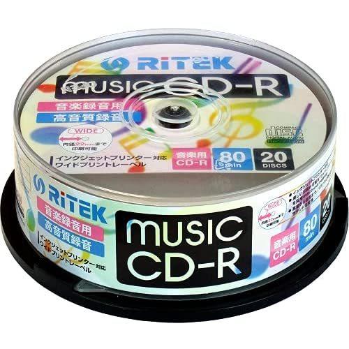 【20個セット】RiDATA 音楽用CD-R 80分／20枚スピンドルケース IJP対応 CD-RM...