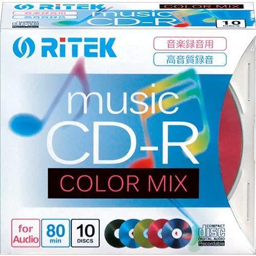 【20個セット】RiDATA 音楽用CD-R 80分／10枚スリムケース 5色カラーミックス CD-...