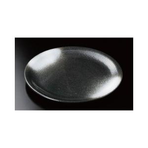 和食器 / 丸大皿 黒結晶白吹（布目）９.０丸皿 寸法:26.5 x 2.5cm 強化｜setomono-honpo