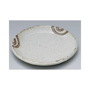 和食器 / 丸和皿 粉引木目変り皿 寸法:20.7 x 2.5cm 土物｜setomono-honpo