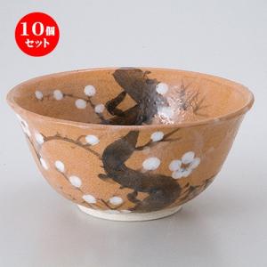 10個セット 茶道具 紅志野菓子鉢（景陶作）（化） ［ 18 x 8.5cm ］ 【 茶道具 抹茶 茶道 茶器 】
