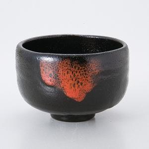 茶道具 茶道 / 紅彩黒楽茶碗（卓山作）（桐） 寸法:12 x 8cm｜setomono-honpo