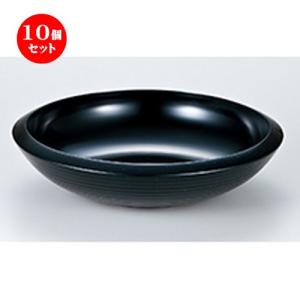 10個セット 越前漆器 4.0 千筋鉄鉢 黒 ［ φ115 x h 40mm ］ 【 料亭 旅館 麺 和食器 飲食店 業務用 】｜setomono-honpo