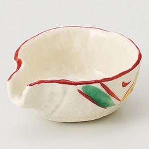 茶道具 香合 / 染付変リ型香合 銀杏（洞華園作） 化粧箱入 寸法:7×2.2