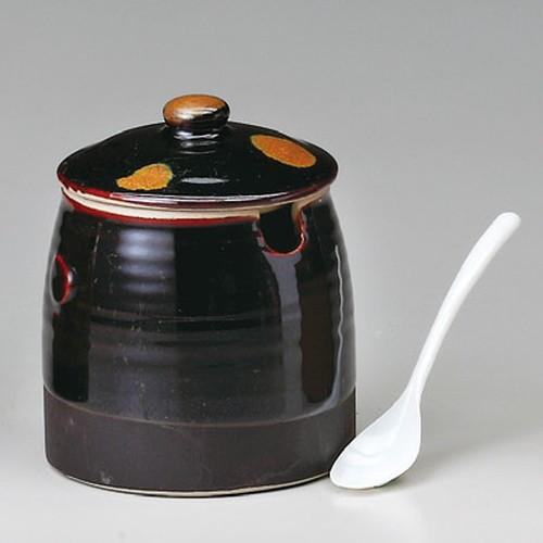 ☆ カメ ☆ 天目切ソース入（小）サジ付 [ 80 x 105mm ] 【料亭 旅館 和食器 飲食店...