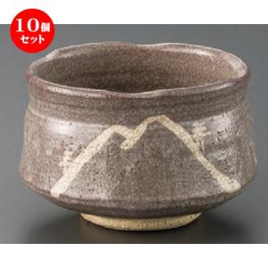 10個セット ☆ 抹茶碗 ☆ 鼡志野茶碗（木）春草作 [ 110 x 85mm ] 【茶道 お土産 和食器 飲食店 業務用 お抹茶 野点 茶室 床の間 】｜setomono-honpo