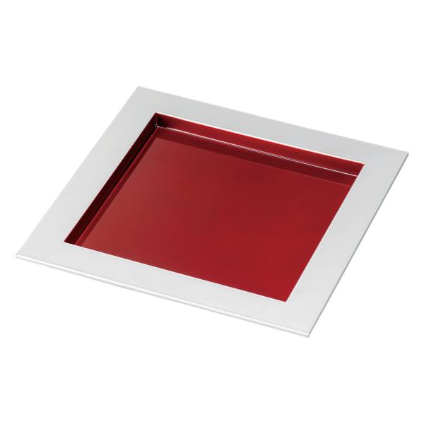 銀地内ワイン 80角ツバ付盛器 寸法:23×23×2cm | 食器