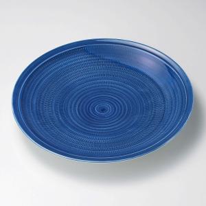 呉須トチリ円渕8号皿(有田焼) 大皿の商品画像