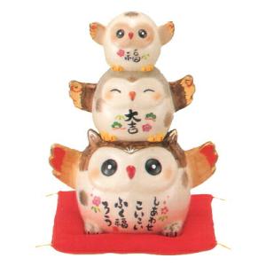 ふくろう 彩絵 親子 大吉 フクロウ