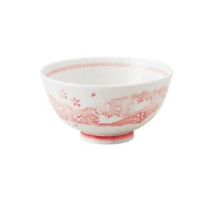 ちぎり絵うさぎ　ゆらぎ茶碗